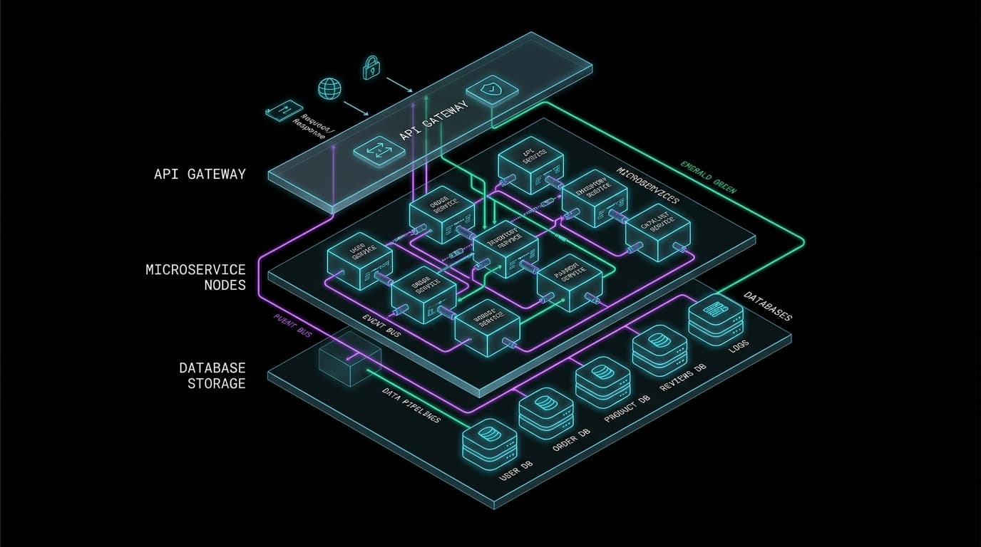 3D Holographic Software Architecture Diagram